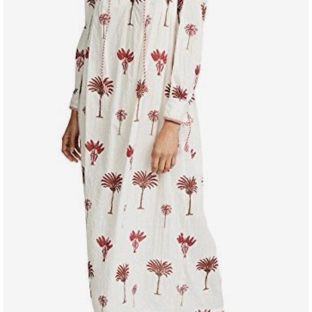 Antik Batik Palmio Long Dress featuring a palm tree print